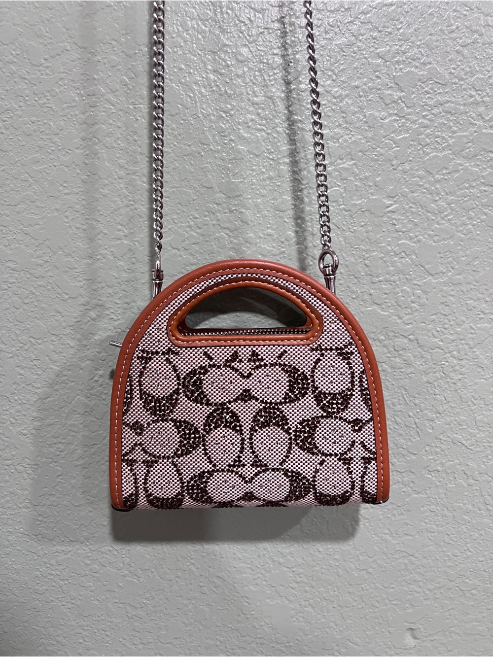 Coach Crystal Signature Jacquard Top Handle Card Case Wallet - Picture 4 of 6
